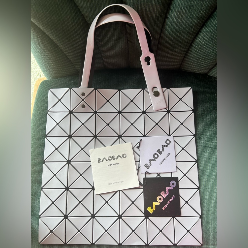 Issey Miyake White Prism Tote Bag